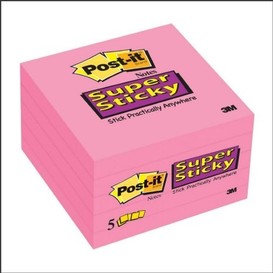 5/pqt post-it 3x3 450 fles/bloc rose