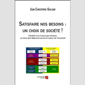 Satisfaire nos besoins : un choix de société !