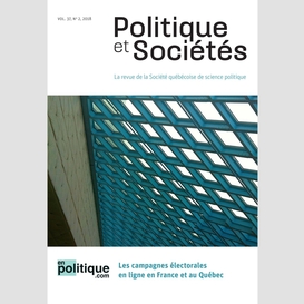 Politique et sociétés. vol. 37 no. 2,  2018