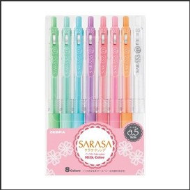 8/pqt stylo rt .5 ass pastel sarasa