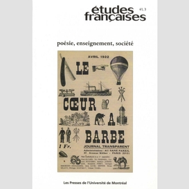 Études françaises. volume 41, numéro 3, 2005