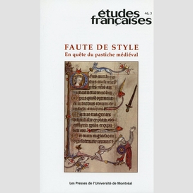 Études françaises. volume 46, numéro 3, 2010