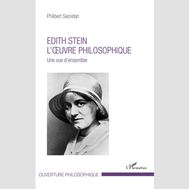 Edith stein. l'oeuvre philosophique