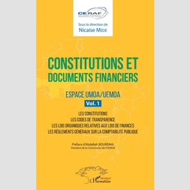 Constitutions et documents financiers vol 1 espace umoa/uemoa