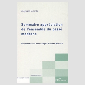 Sommaire appréciation de l'ensemble du passé moderne