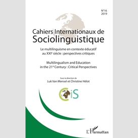Cahiers internationaux de sociolinguistinque n°16