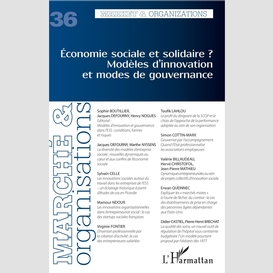 Economie sociale et solidaire ? modèles d'innovation et modes de gouvernance