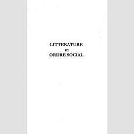 Littérature et ordre social