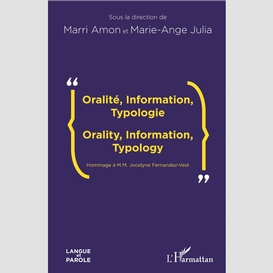 Oralité, information, typologie