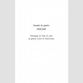 Journal de guerre 1939 -1945