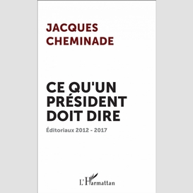 Ce qu'un président doit dire