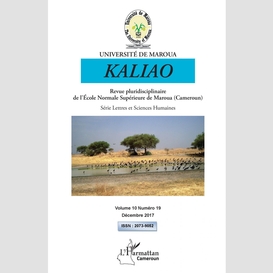 Kaliao 10 revue pluridisciplinaire de l'ecole normale supérieure de maroua (cameroun)