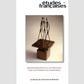 Études françaises. volume 46, numéro 1, 2010