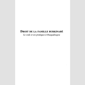 Droit de la famille burkinabé