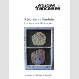 Études françaises. volume 40, numéro 1, 2004