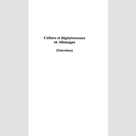 Culture et dégénérescence en allemagne