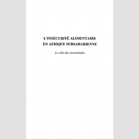 L'insecurite alimentaire en afrique subsaharienne