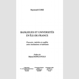 Banlieues et universités en ile-de-france