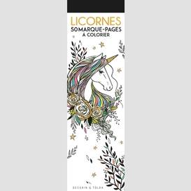 Licornes 50 marque-pages a colorier