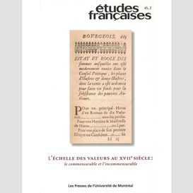 Études françaises. volume 45, numéro 2, 2009