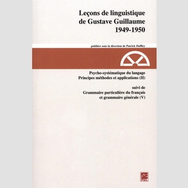 Leçons de linguistique de gustave guillaume, 1949-1950