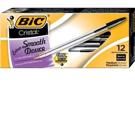 12/bte stylo bille noir med bic cristal