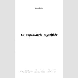 Psychiatrie mystifiée