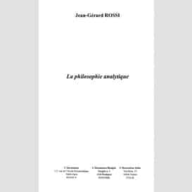 La philosophie analytique