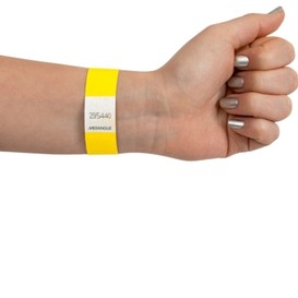 100/pqt bracelet de securite jaune