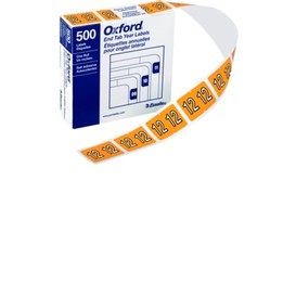 Oxford labels year 2012 light orange 500