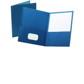 25/bte porte-folio 2 pochettes bleu