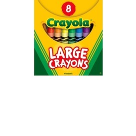 Crayons larges coul. variees 8/pqt