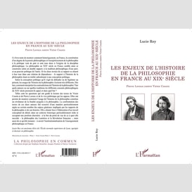 Les enjeux de l'histoire de la philosophie en france au xix e siècle