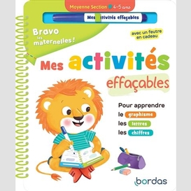 Mes activites effacables moyenne section