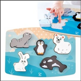 Puzzle tactile animaux polaires