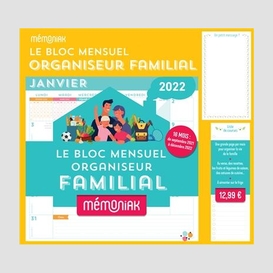 Bloc mensuel organiseur familial 2022