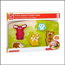 Puzzle de bois tactile animaux foret