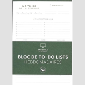 Bloc de to-do lists hebdomadaires