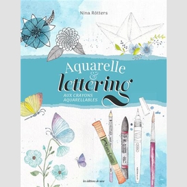 Aquarelle et lettering aux crayons aquar