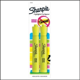 2/pqt surligneur jeune fluo sharpie