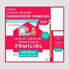 Bloc mensuel organiseur familial 2023