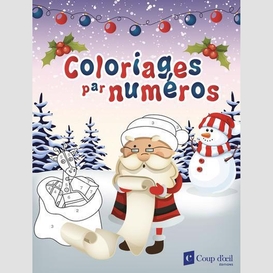 Coloriages par numeros pere noel