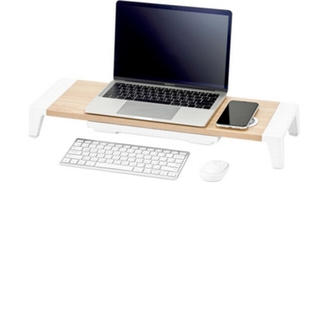 Support d'écran d'ordinateur en bois blanc