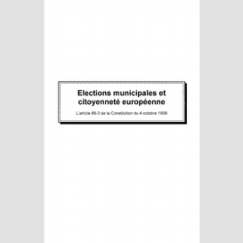 Élections municipales et citoyenneté européenne