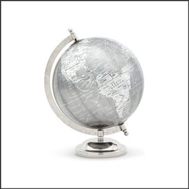 Globe terrestre 8po gris