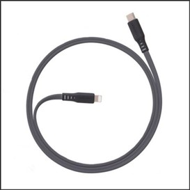 Cable usb c vers lightning 3' gris