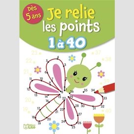 Je relie les points 1 a 40 papillons