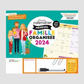 Calendrier mensuel compact famille organisée (édition 2024)