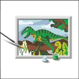 Peinture a # 18x13cm - dinosaure t-rex