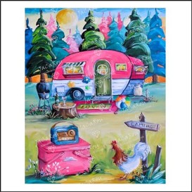 Diamond painting 40x50 - poule camping